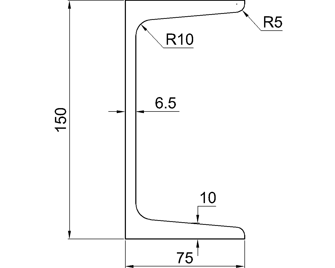 C-150x75x6.5×10