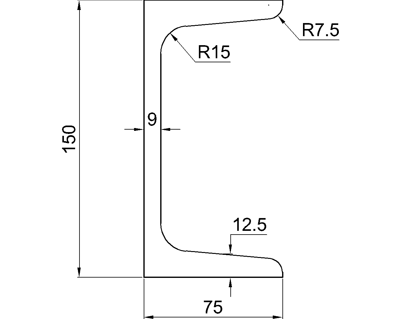 C-150x75x9x12.5