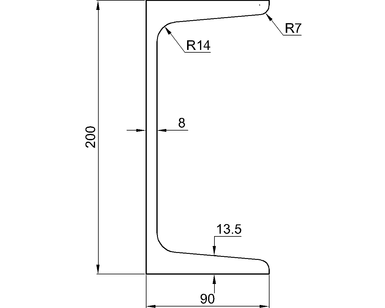 C-200x90x8x13.5
