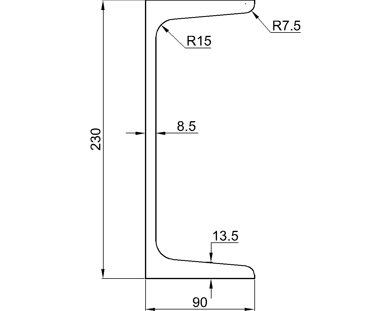 C-230x90x8.5×13.5