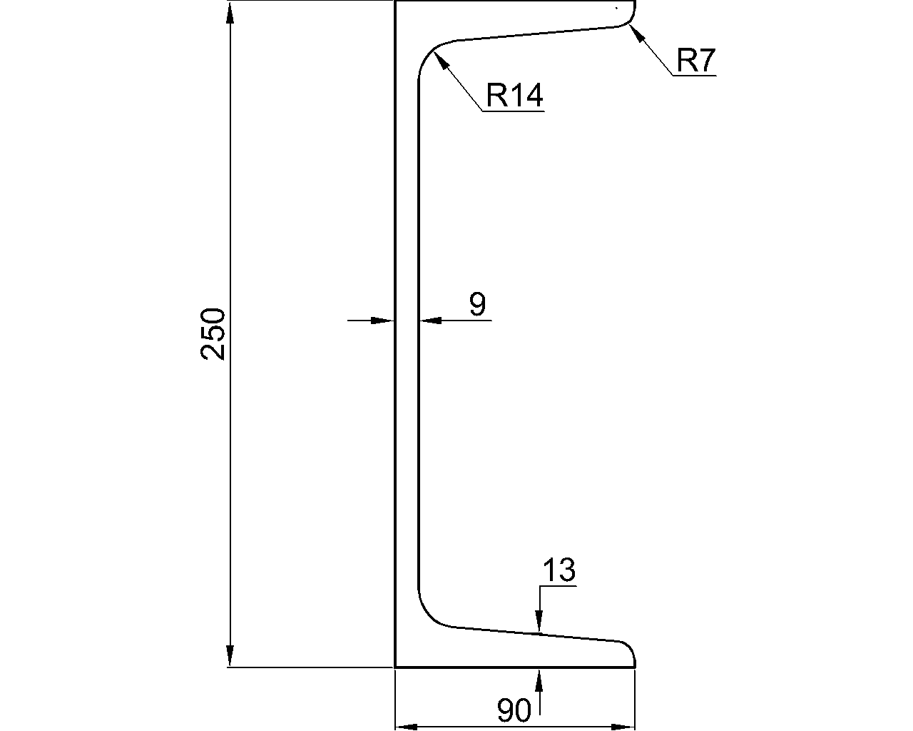 C-250x90x9x13