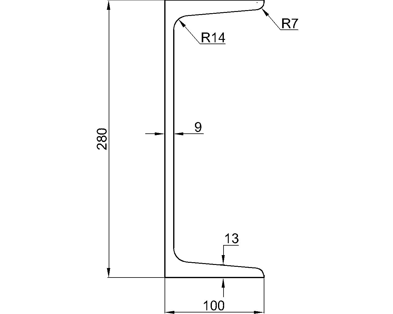 C-280x100x9x13
