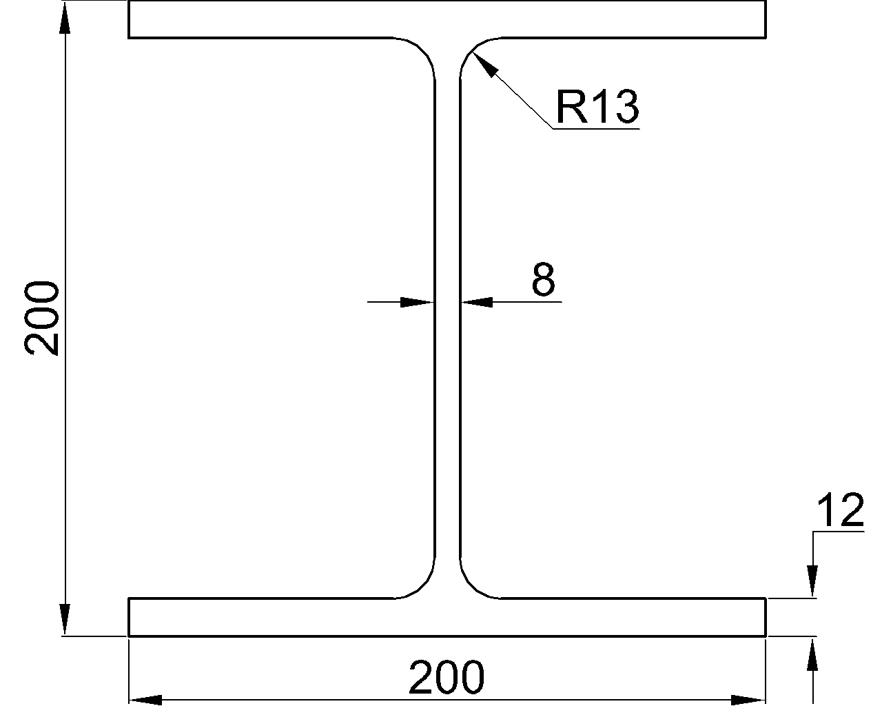 H-200x200x8x12