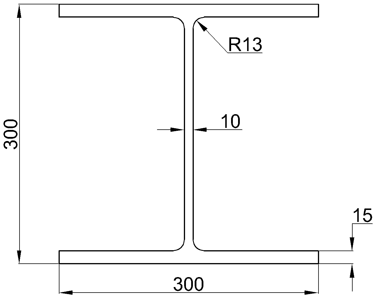 H-300x300x10x15