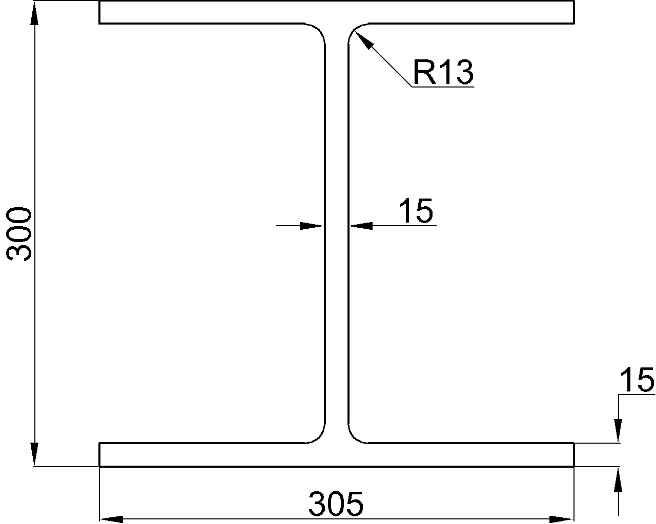 H-300x305x15x15