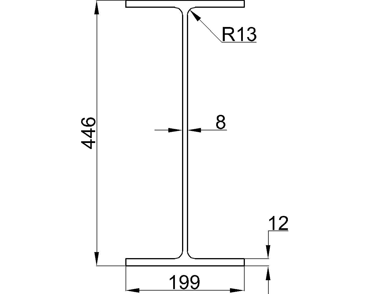 H-446x199x8x12