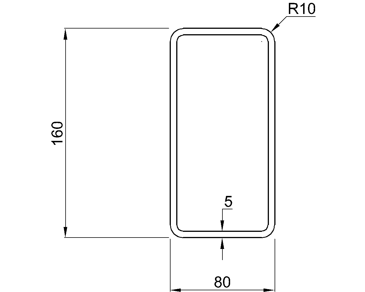 Hybox 355 RHS 160x80x5