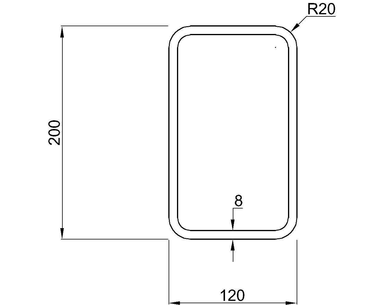 Hybox 355 RHS 200x120x8