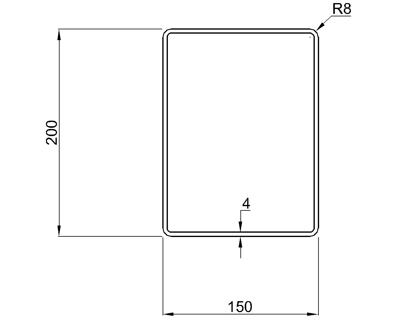 Hybox 355 RHS 200x150x4