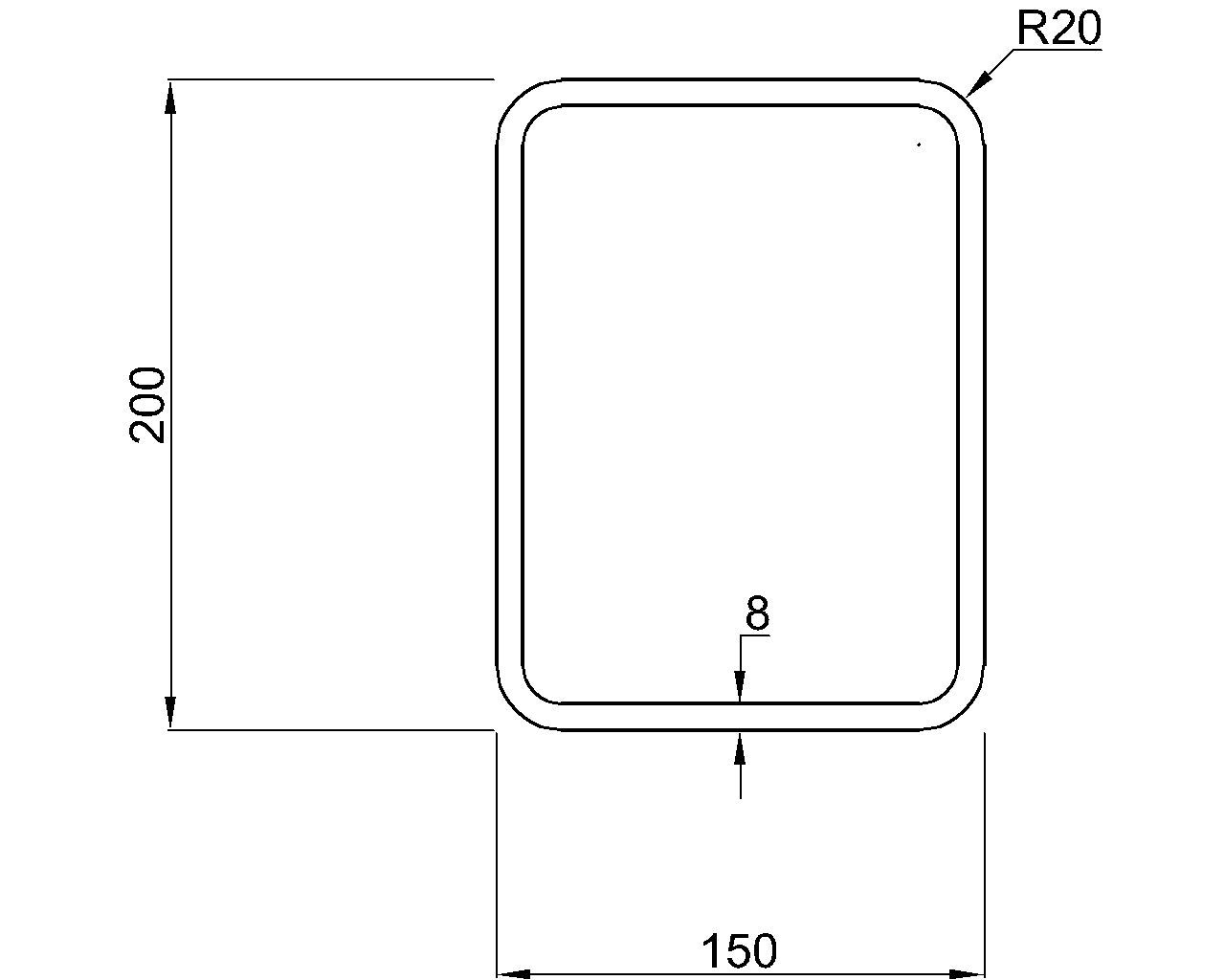 Hybox 355 RHS 200x150x8