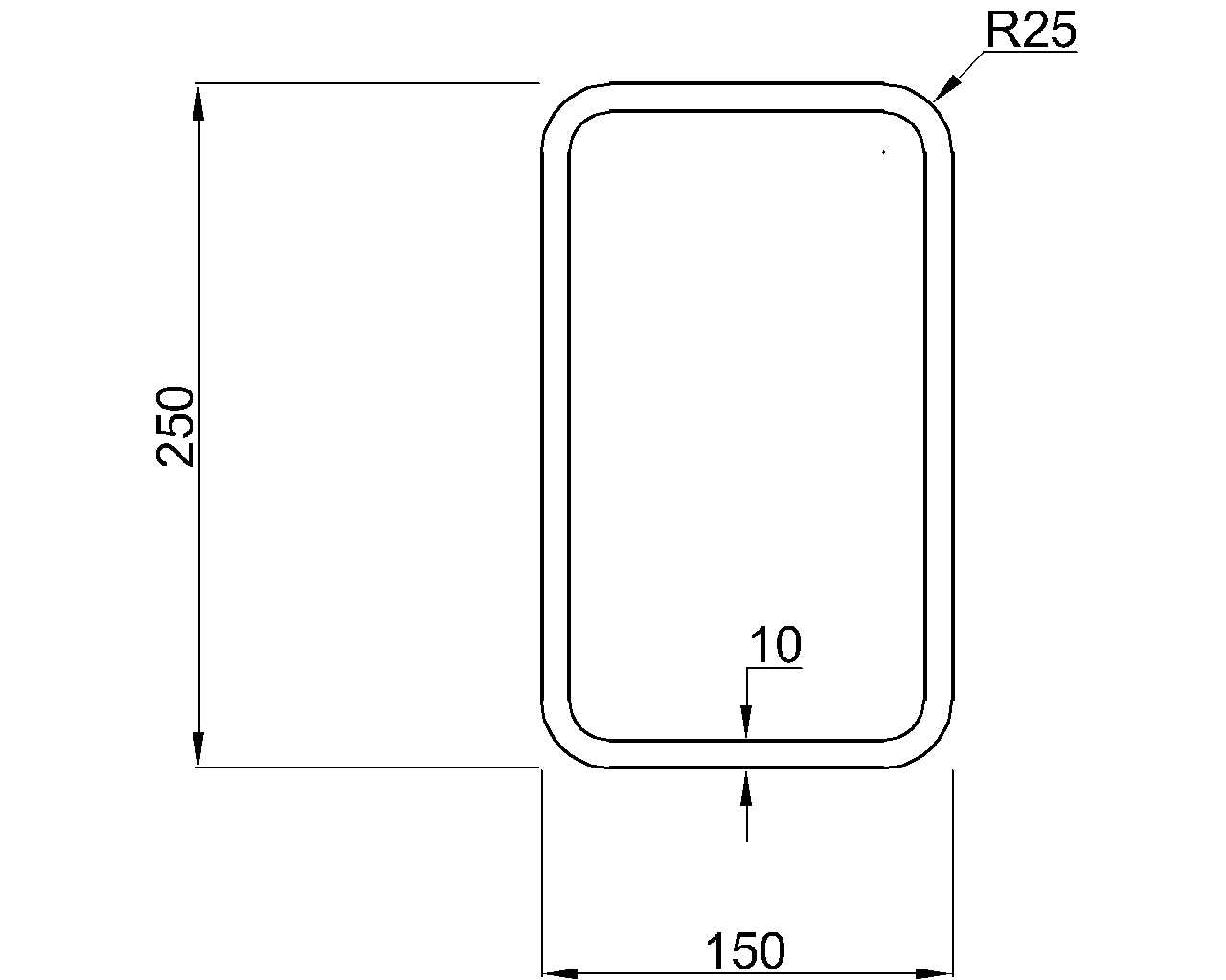 Hybox 355 RHS 250x150x10