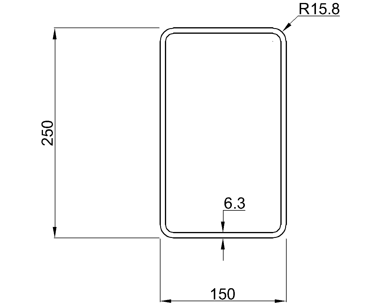 Hybox 355 RHS 250x150x6.3
