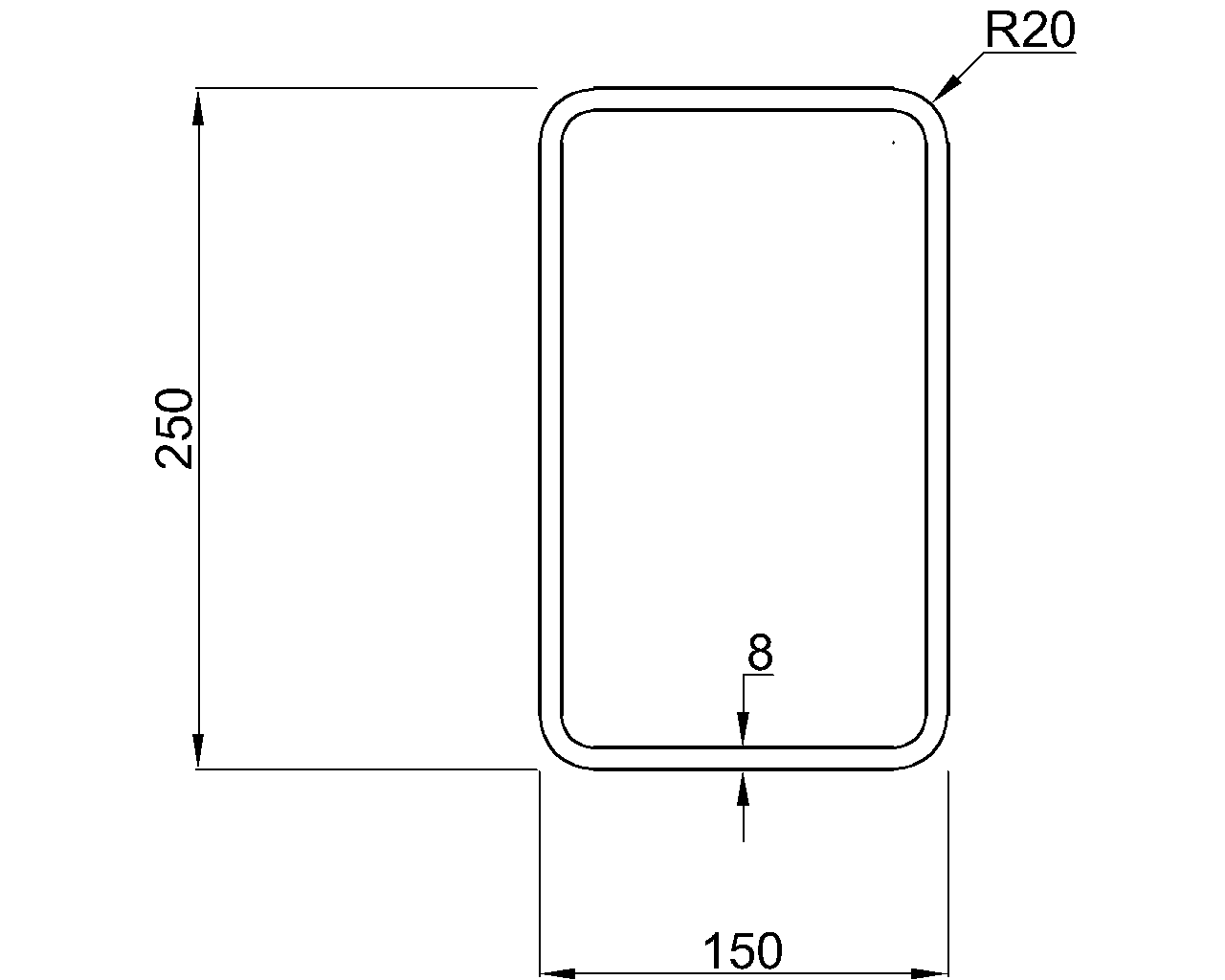 Hybox 355 RHS 250x150x8