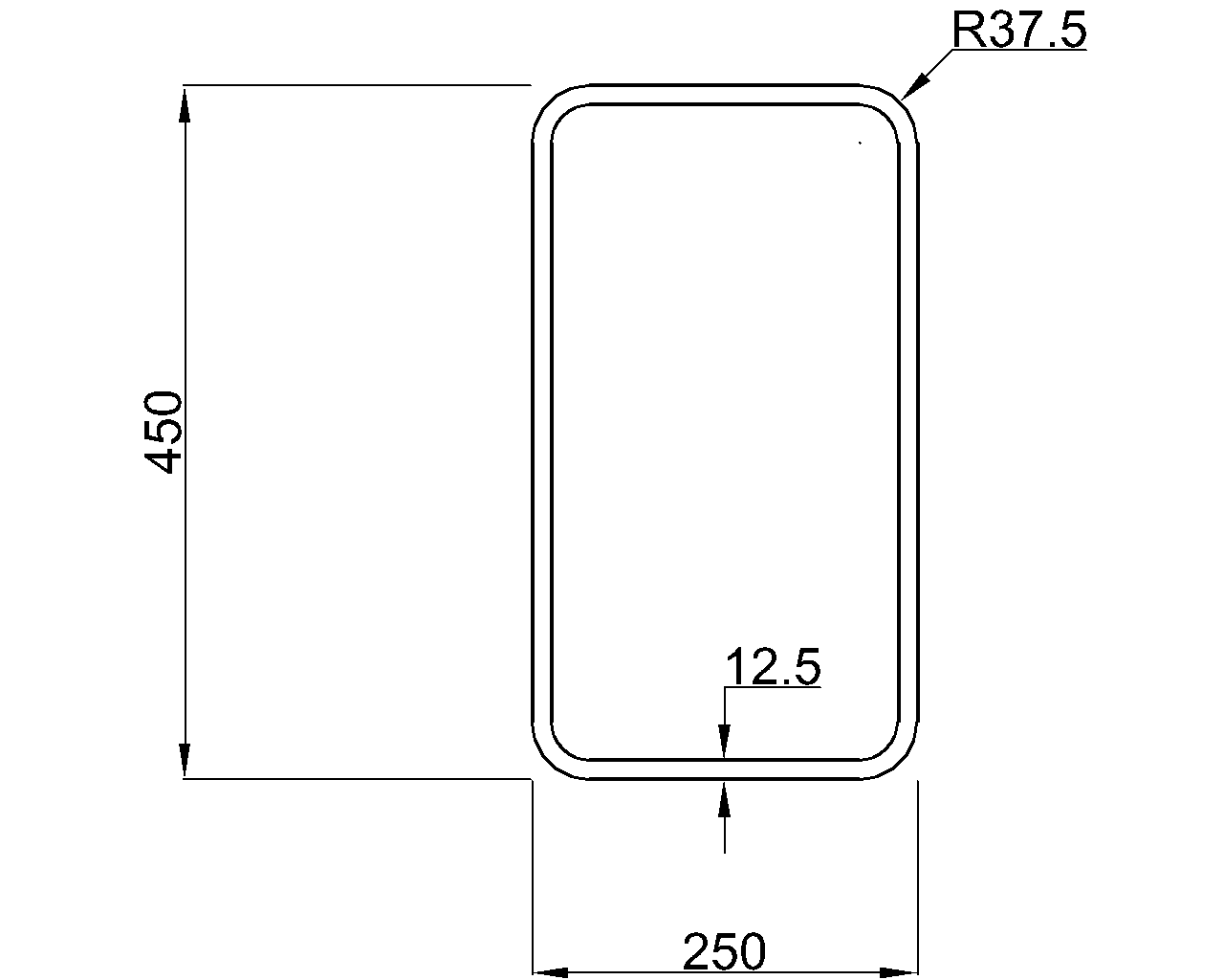 Hybox 355 RHS 450x250x12.5