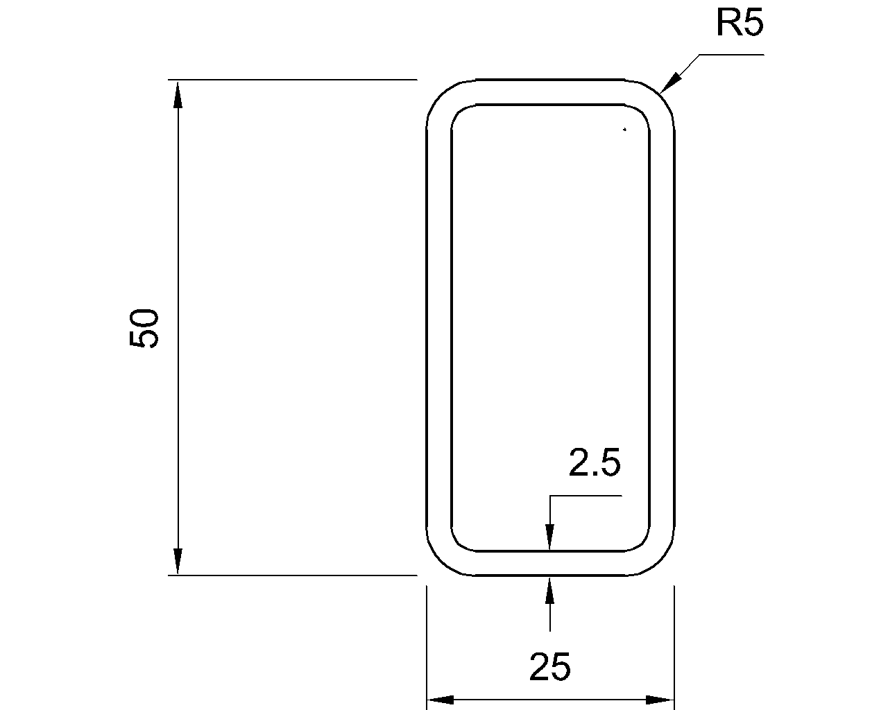 Hybox 355 RHS 50x25x2.5