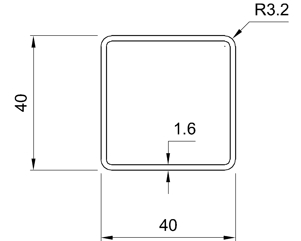 SHS-40x40x1.6