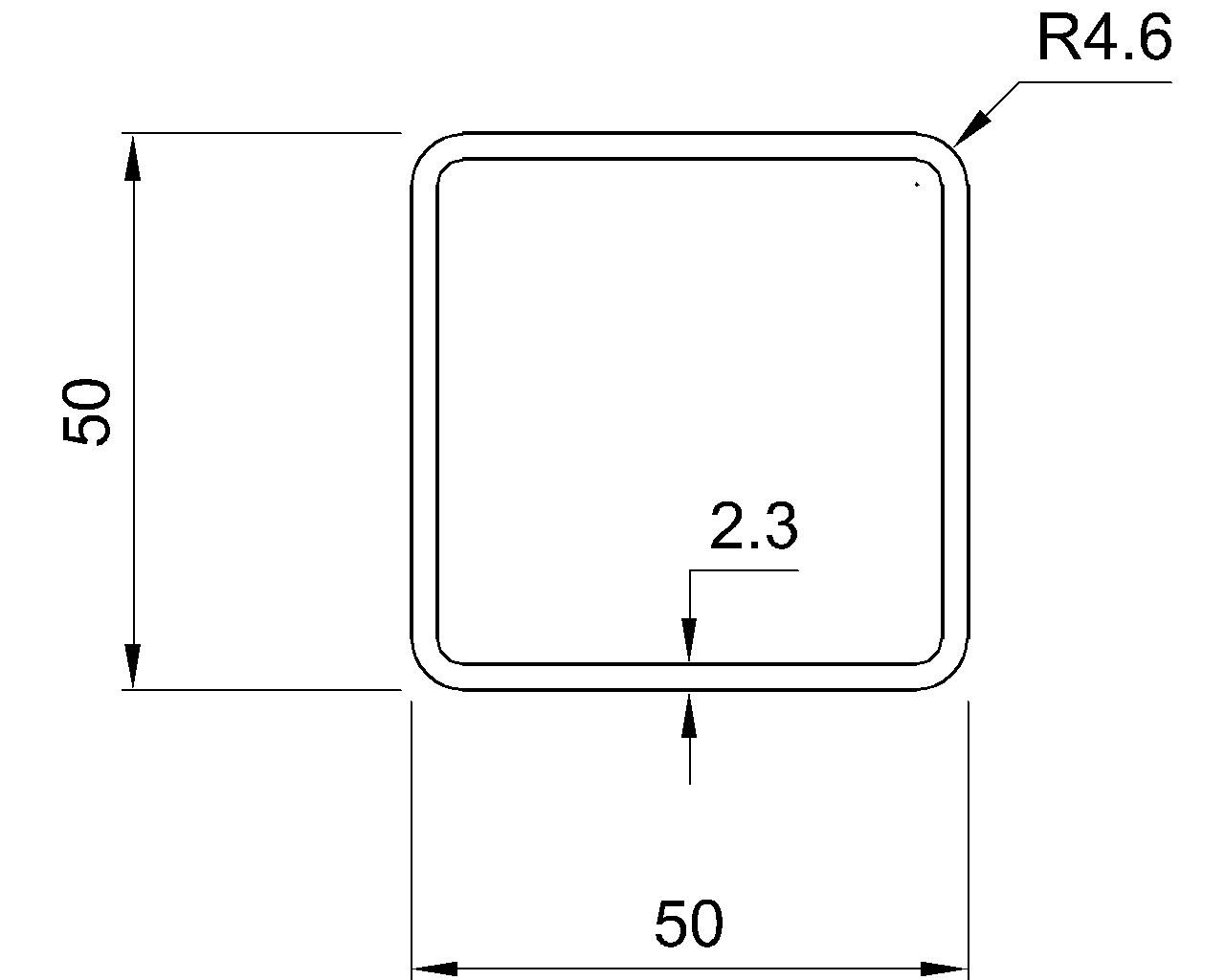 SHS-50x50x2.3