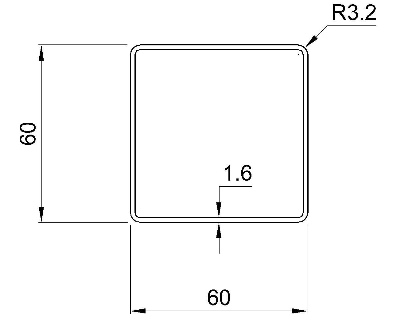 SHS-60x60x1.6
