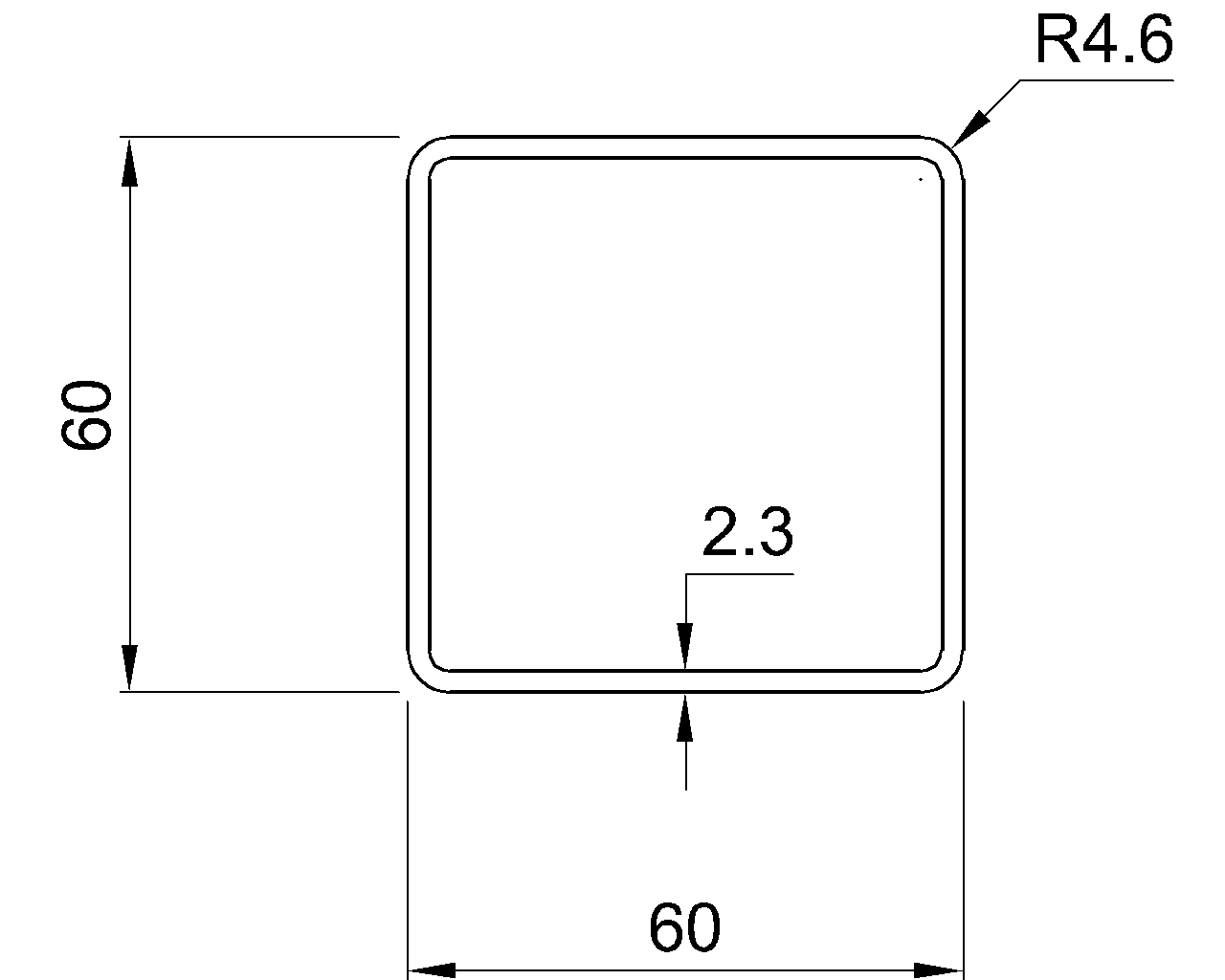 SHS-60x60x2.3