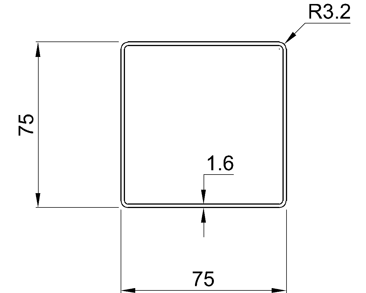 SHS-75x75x1.6
