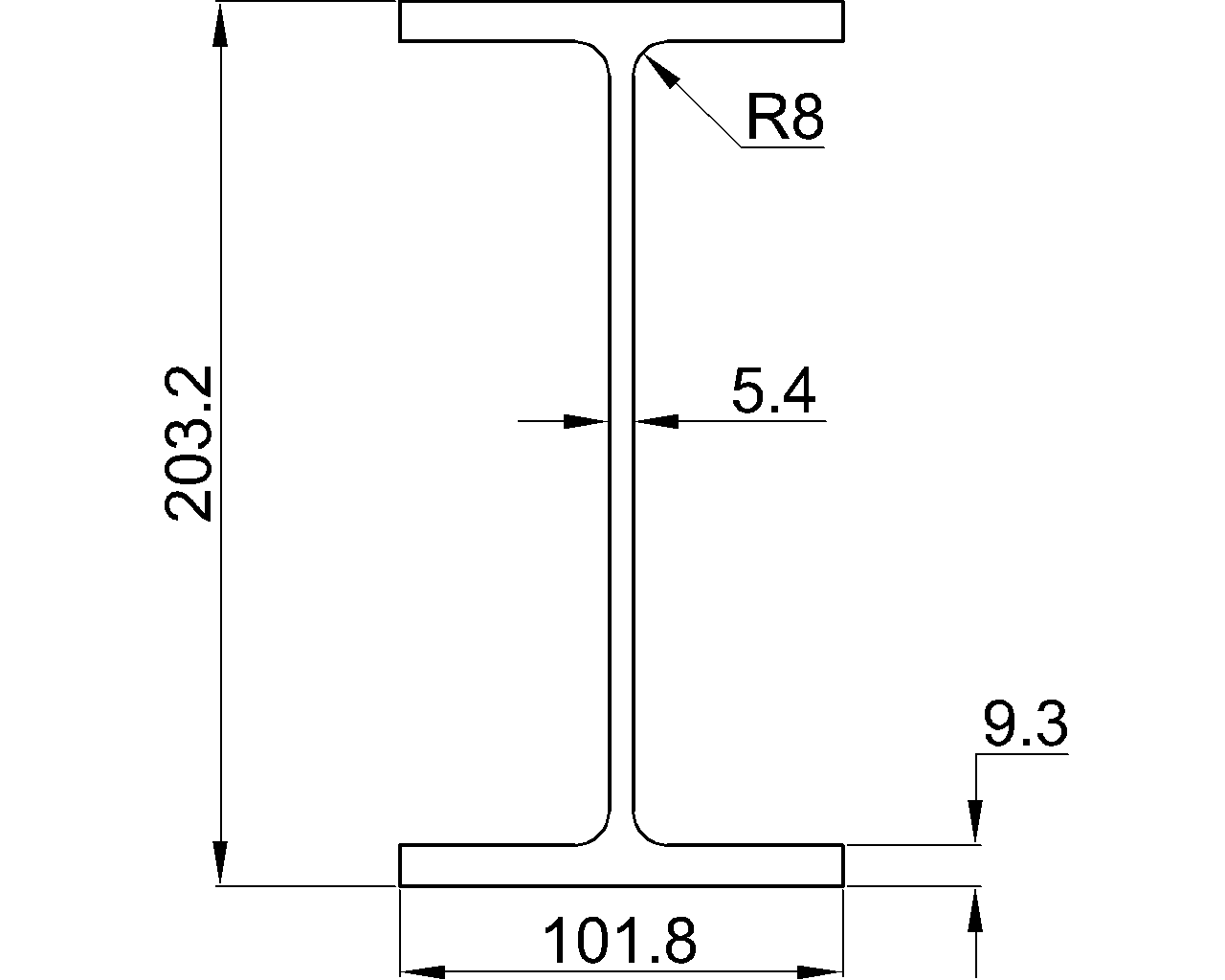 UB 203x102x23