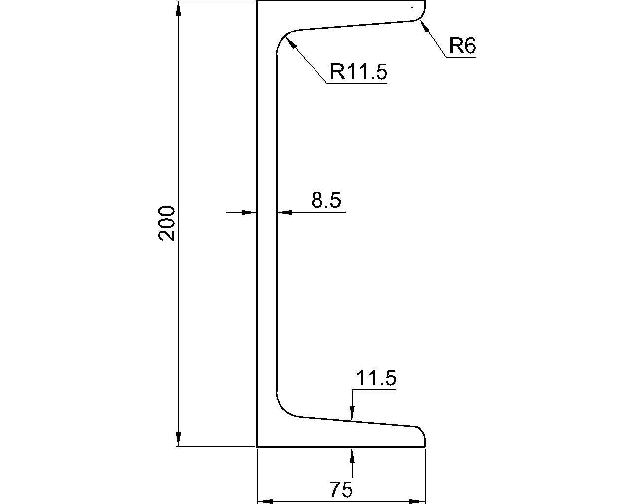 UPN 200 Your Steel Standards CAD File Hub UPN 200 Your Steel Standards CAD File Hub