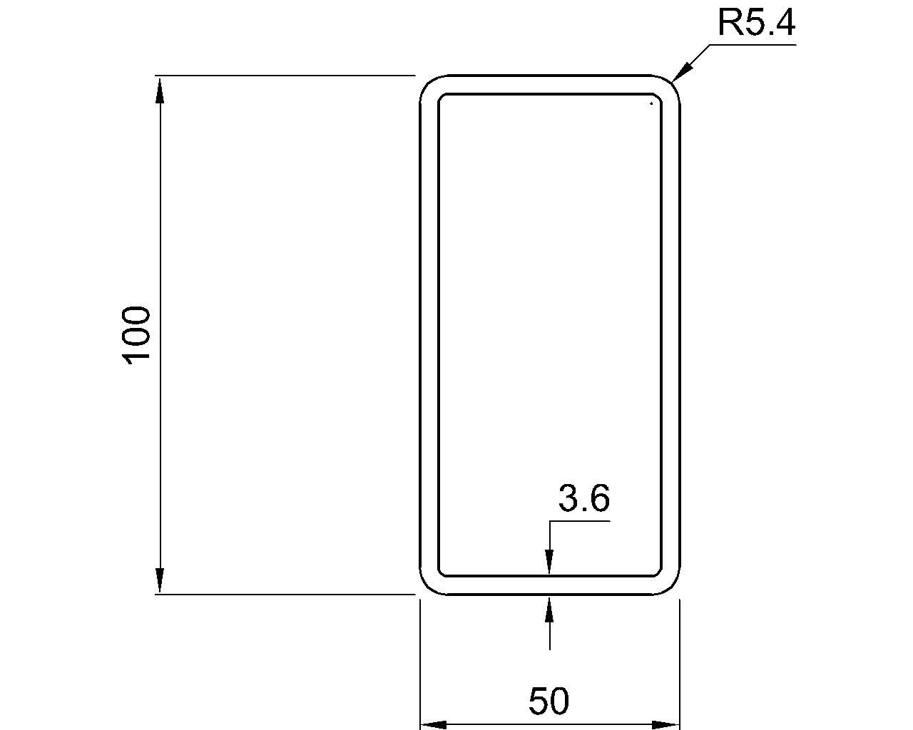 Celsius 355 RHS 100x50x3.6