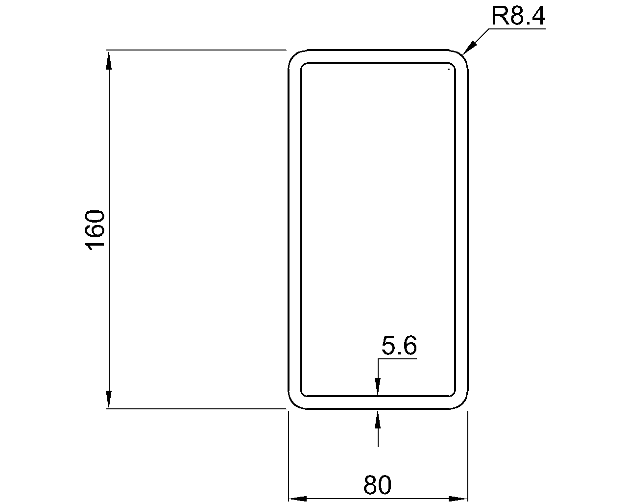 Celsius 355 RHS 160x80x5.6