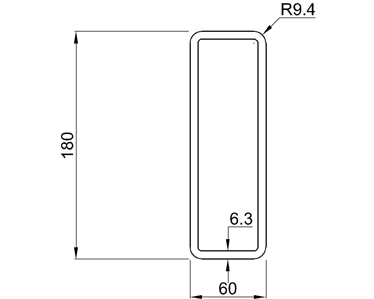 Celsius 355 RHS 180x60x6.3