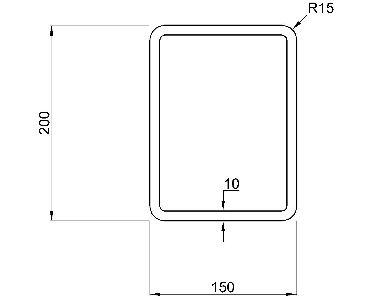 Celsius 355 RHS 200x150x10
