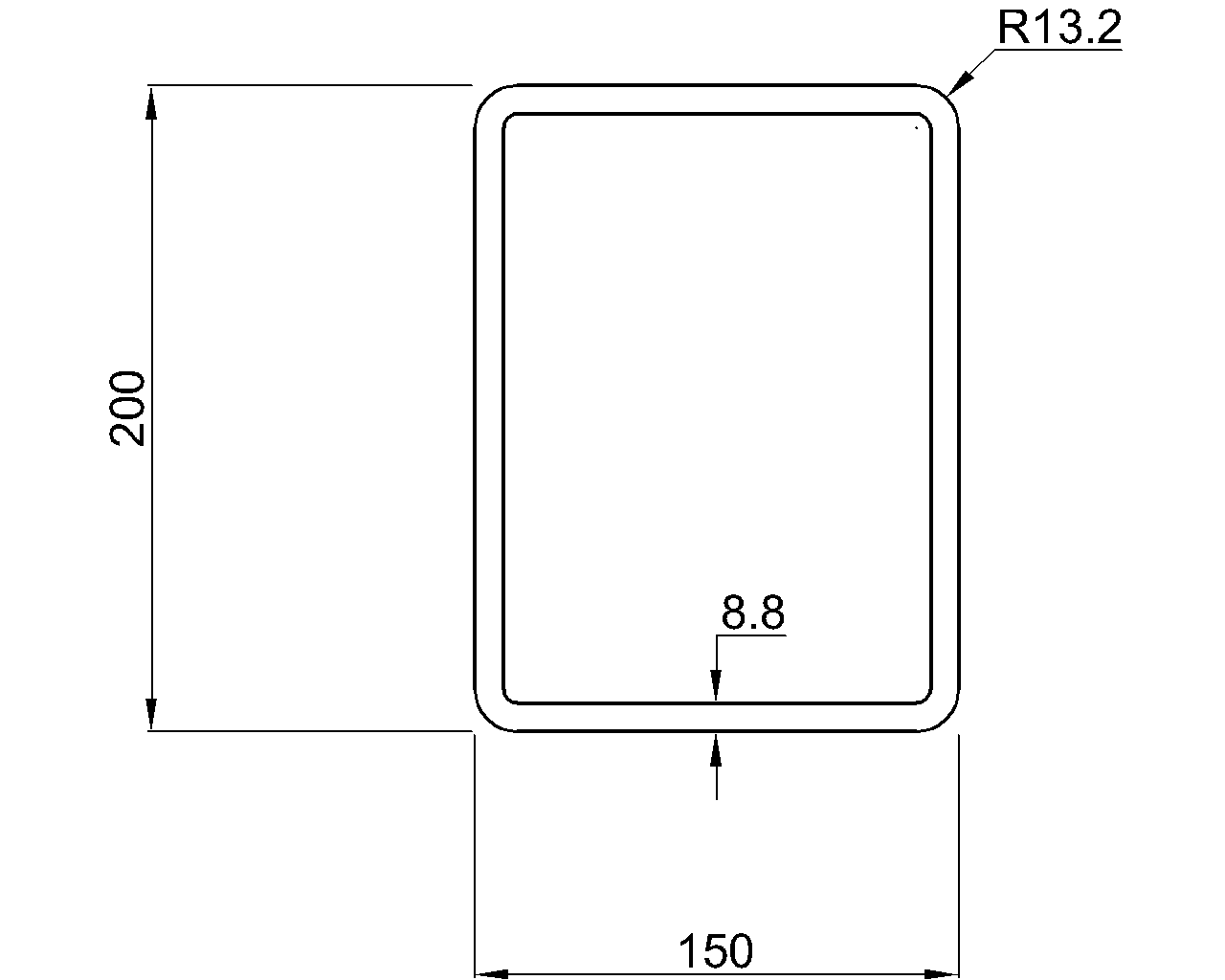 Celsius 355 RHS 200x150x8.8