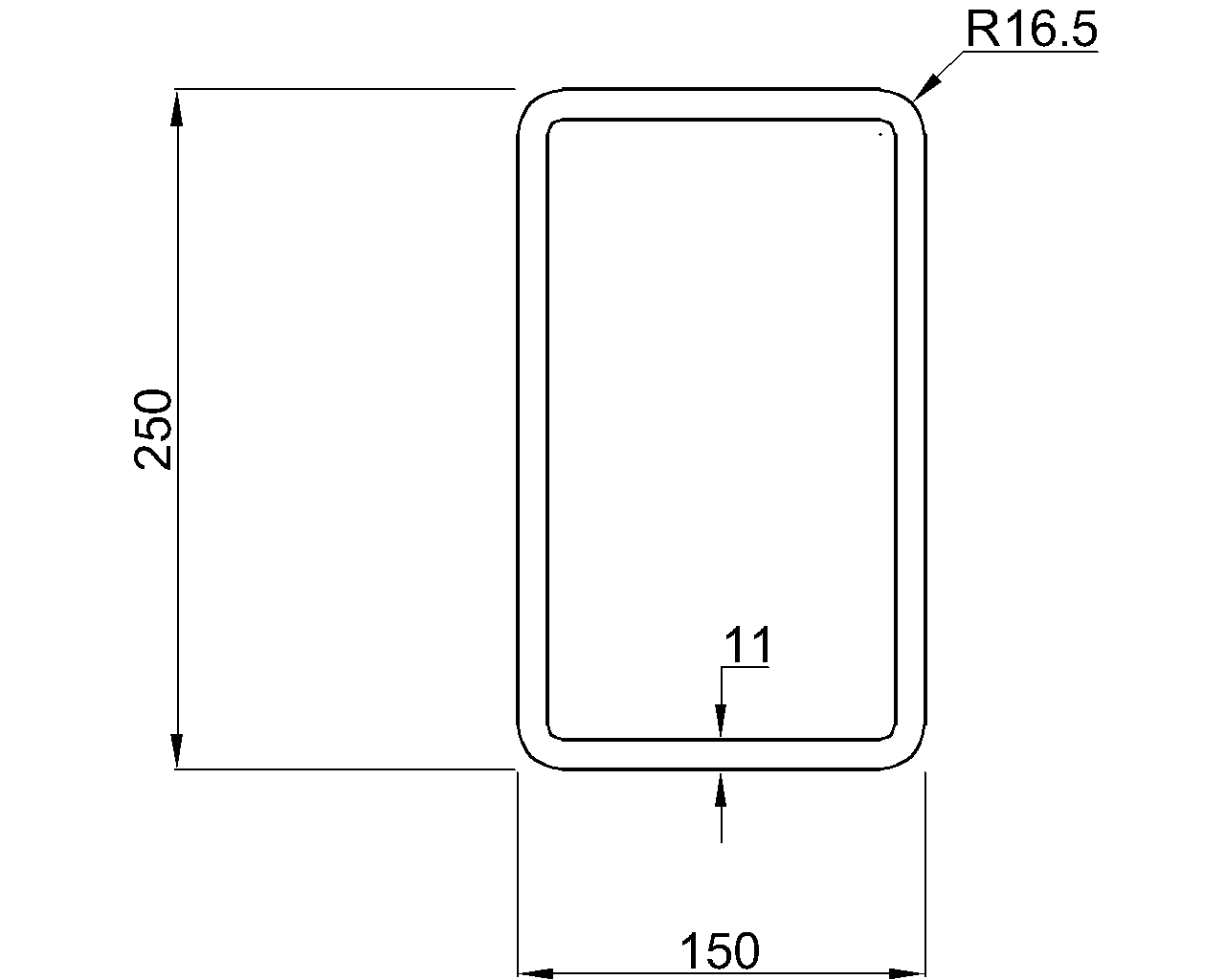 Celsius 355 RHS 250x150x11