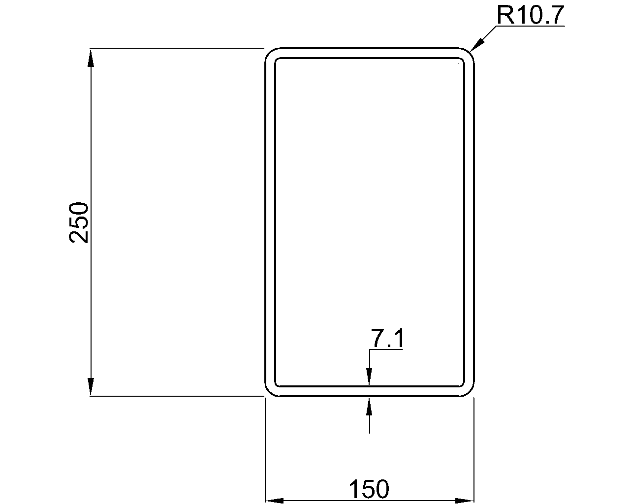 Celsius 355 RHS 250x150x7.1
