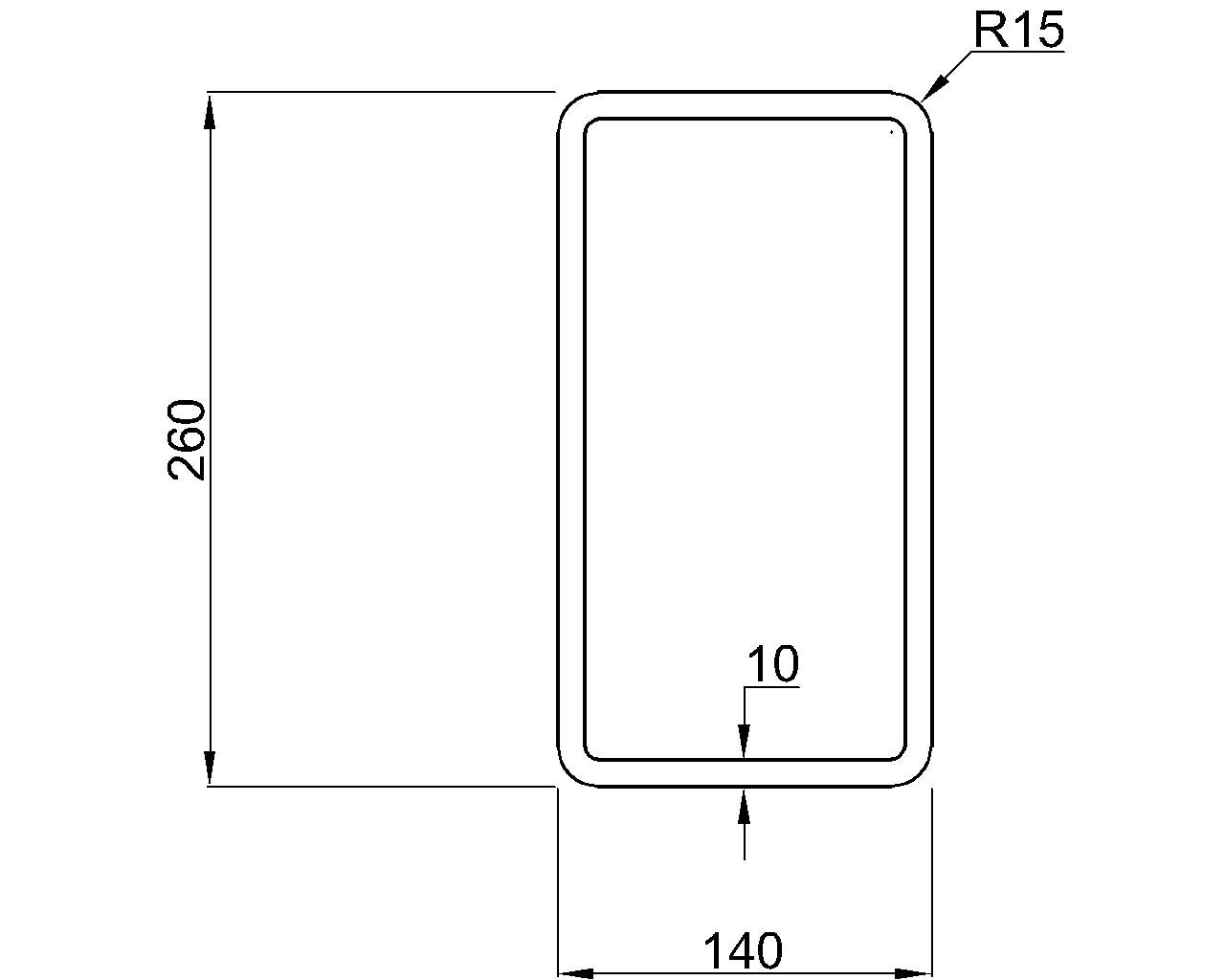 Celsius 355 RHS 260x140x10
