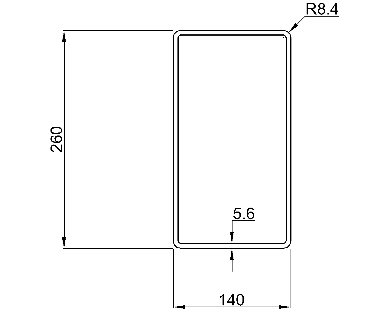 Celsius 355 RHS 260x140x5.6
