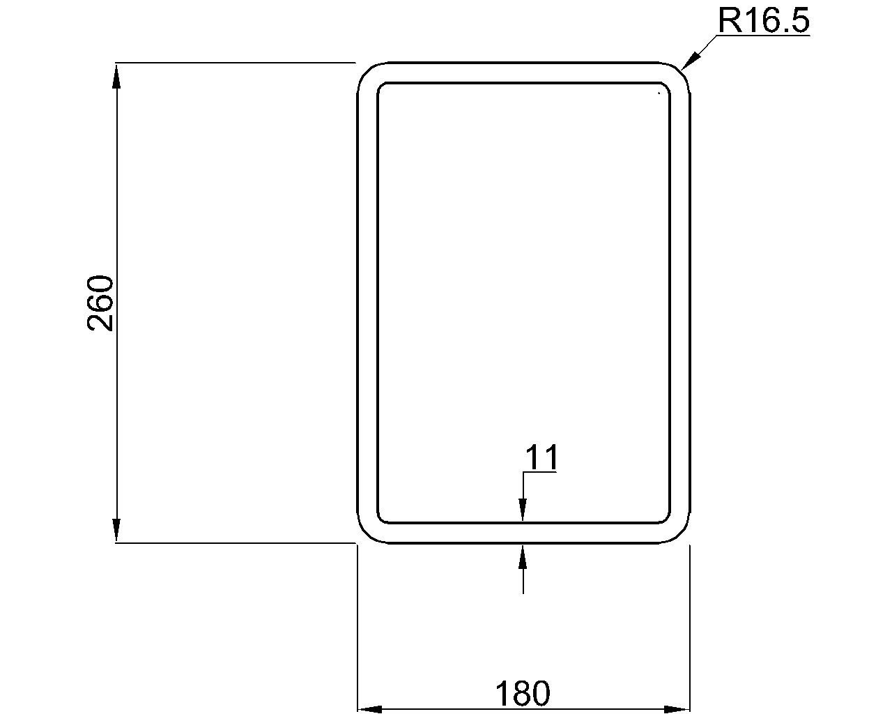 Celsius 355 RHS 260x180x11