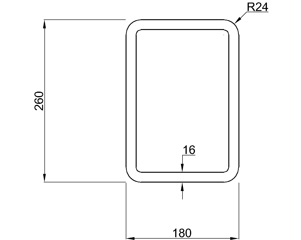 Celsius 355 RHS 260x180x16