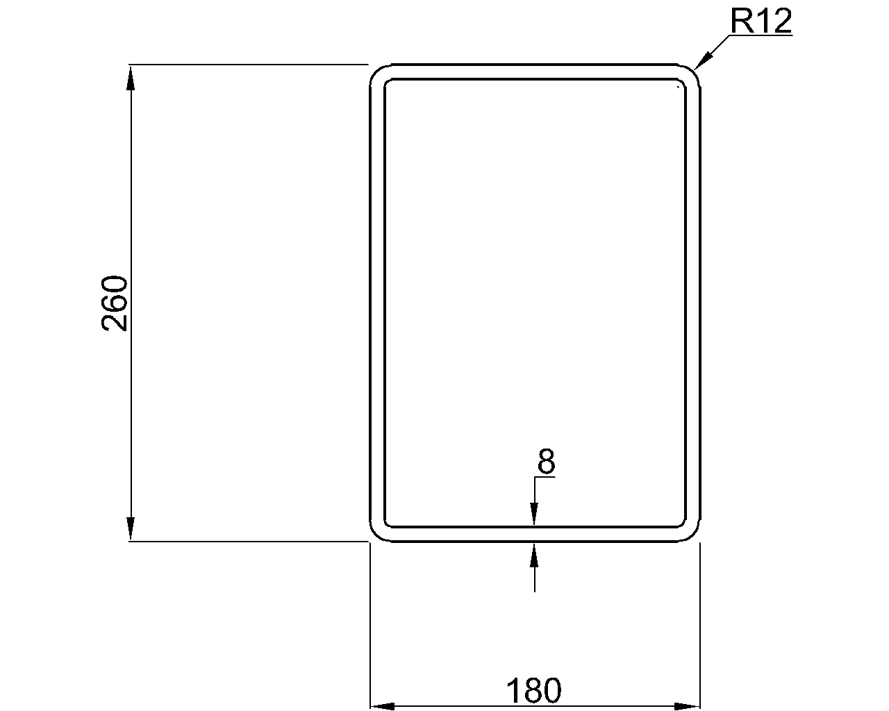 Celsius 355 RHS 260x180x8
