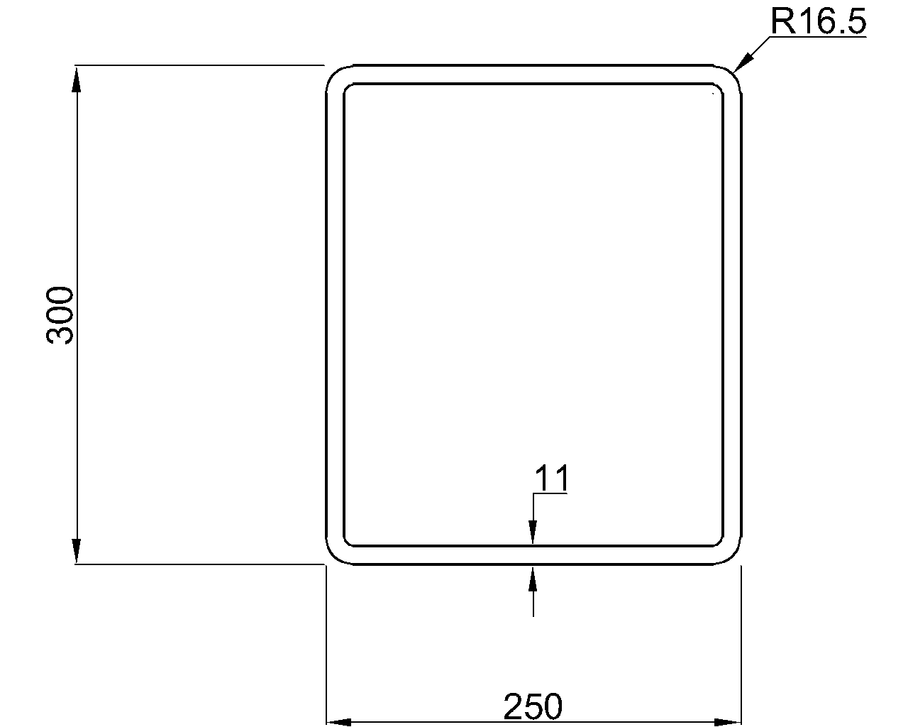 Celsius 355 RHS 300x250x11