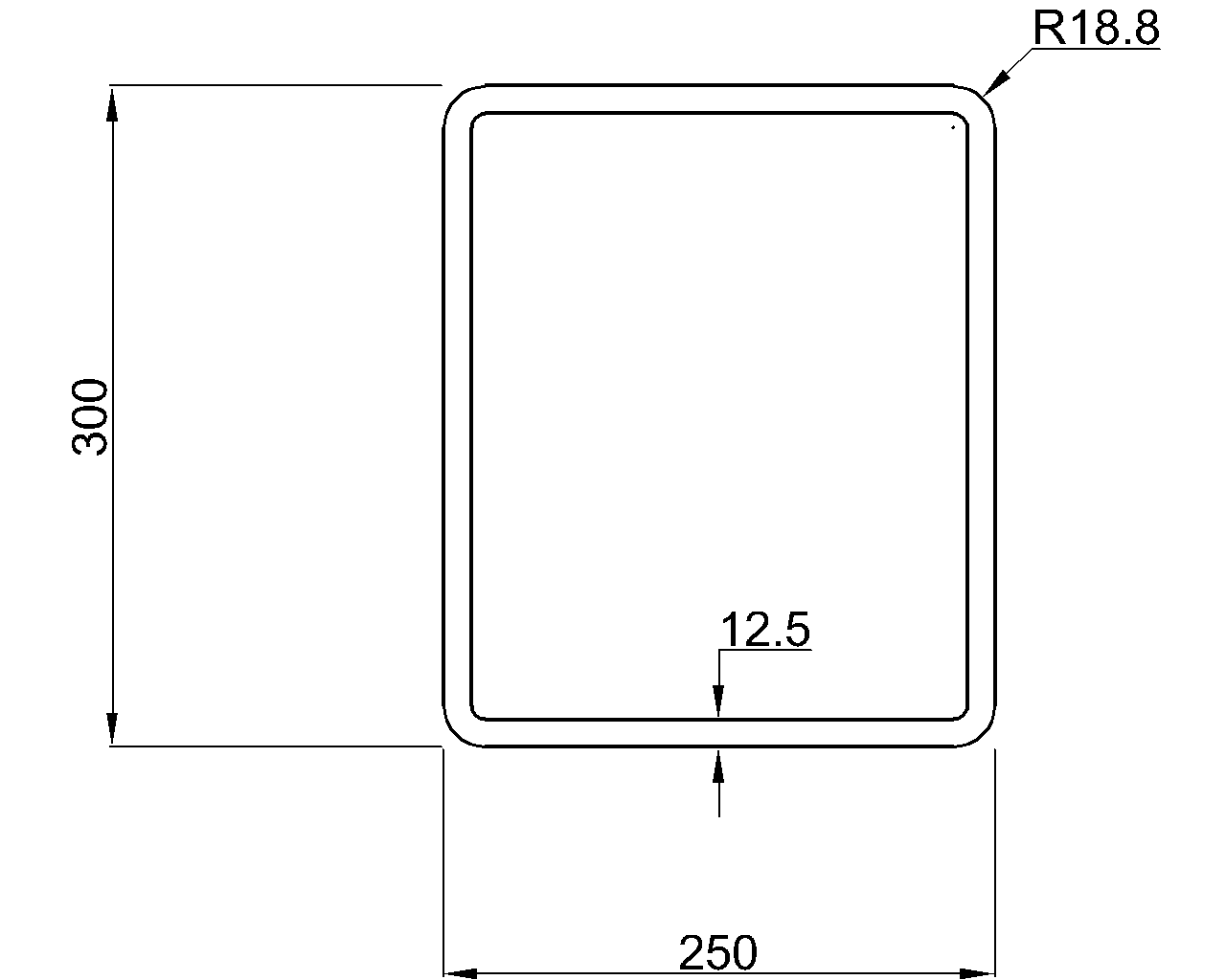 Celsius 355 RHS 300x250x12.5