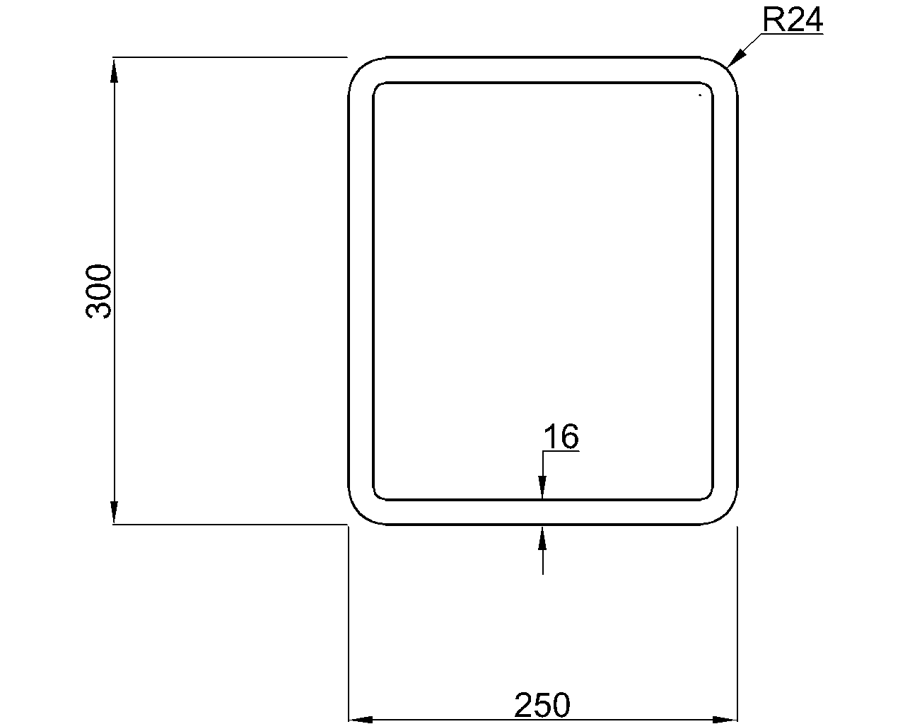 Celsius 355 RHS 300x250x16