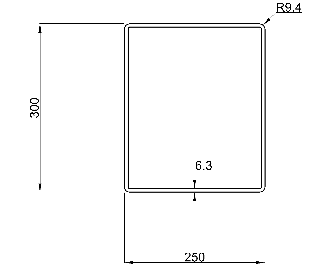 Celsius 355 RHS 300x250x6.3