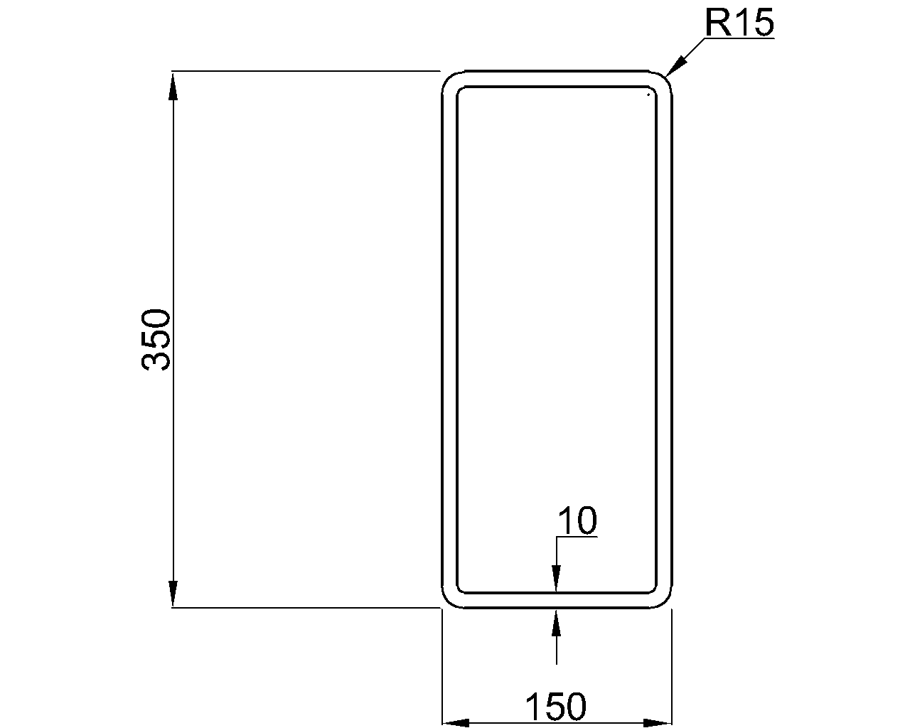 Celsius 355 RHS 350x150x10