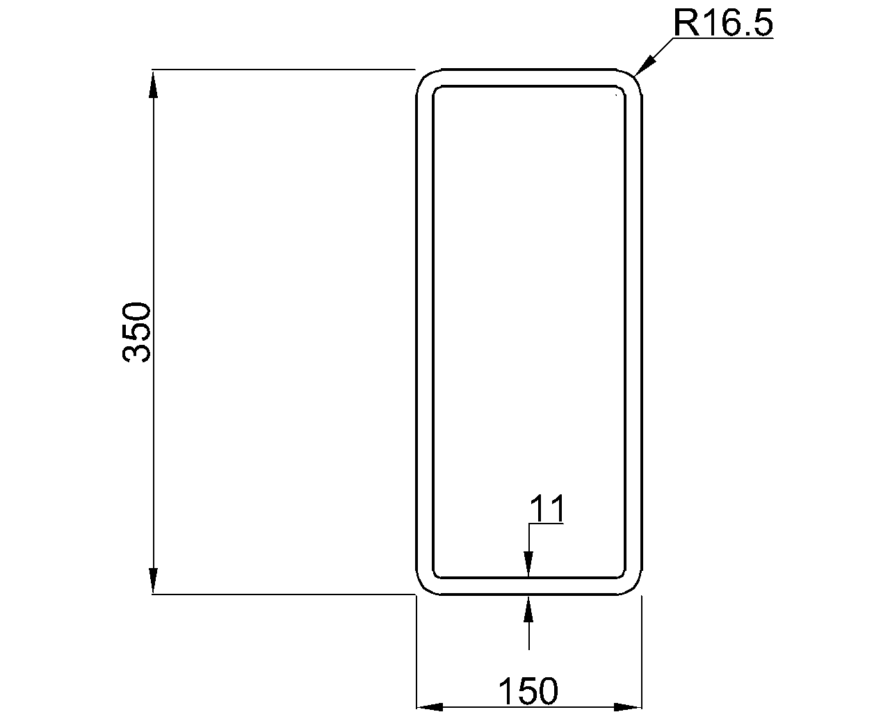 Celsius 355 RHS 350x150x11