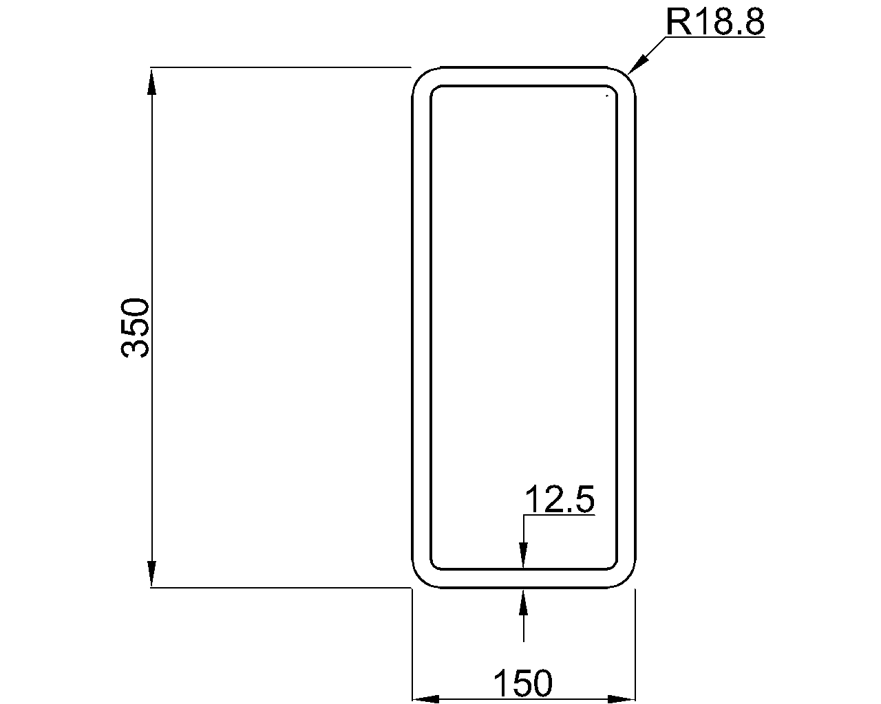 Celsius 355 RHS 350x150x12.5