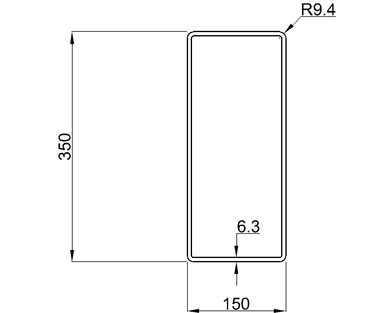 Celsius 355 RHS 350x150x6.3