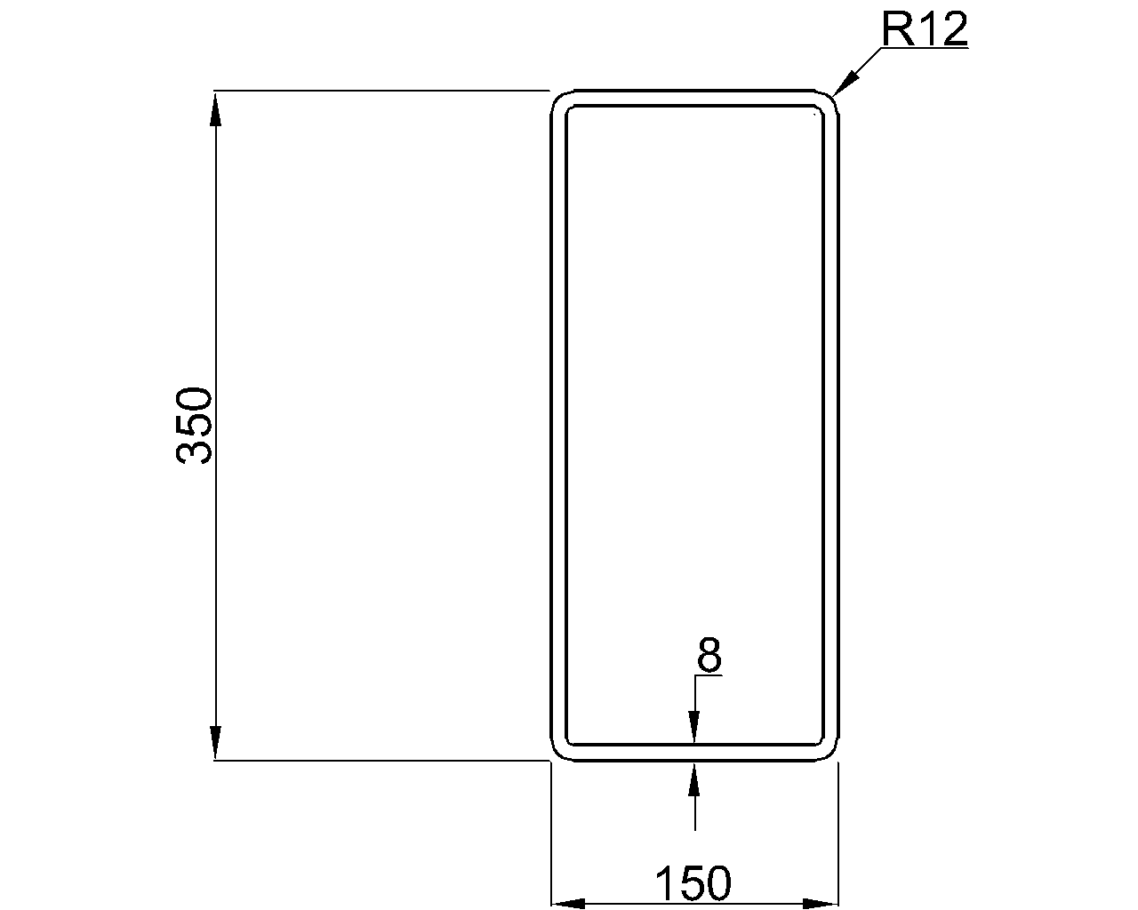 Celsius 355 RHS 350x150x8