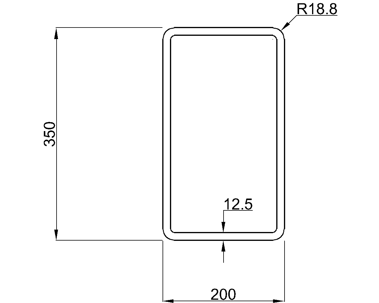 Celsius 355 RHS 350x200x12.5