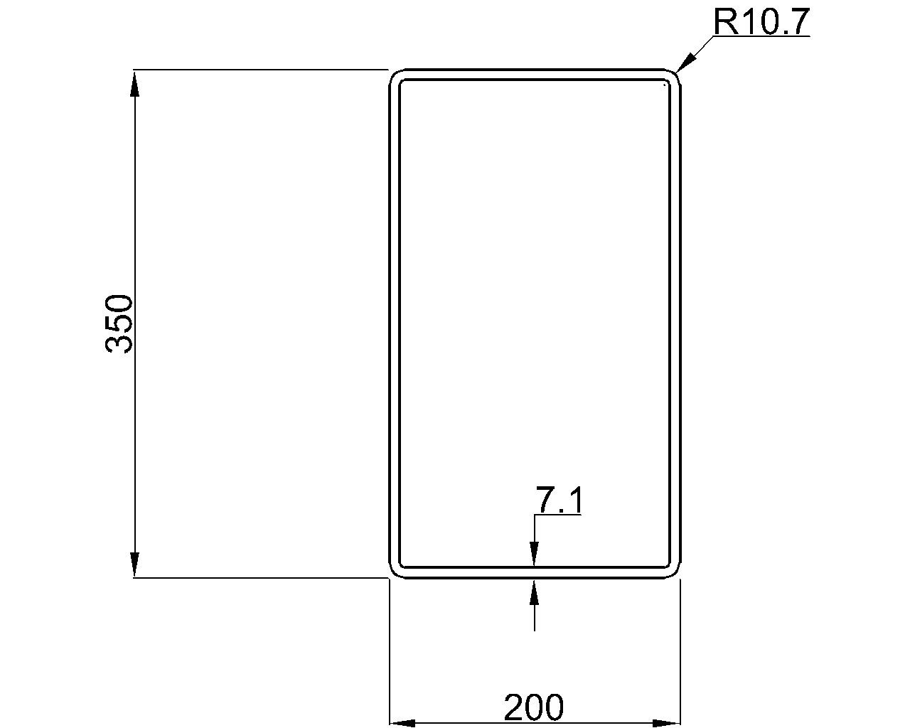 Celsius 355 RHS 350x200x7.1