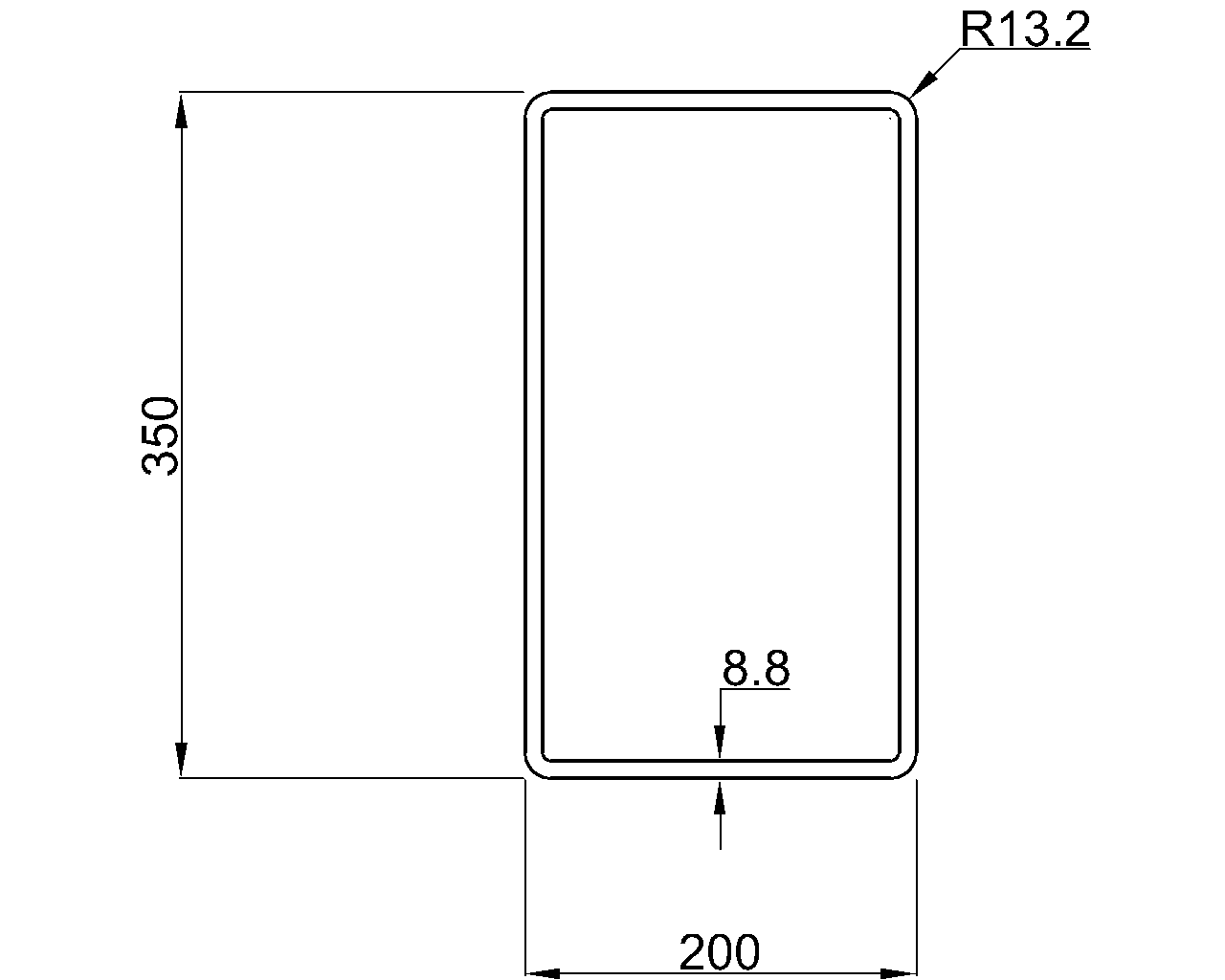 Celsius 355 RHS 350x200x8.8
